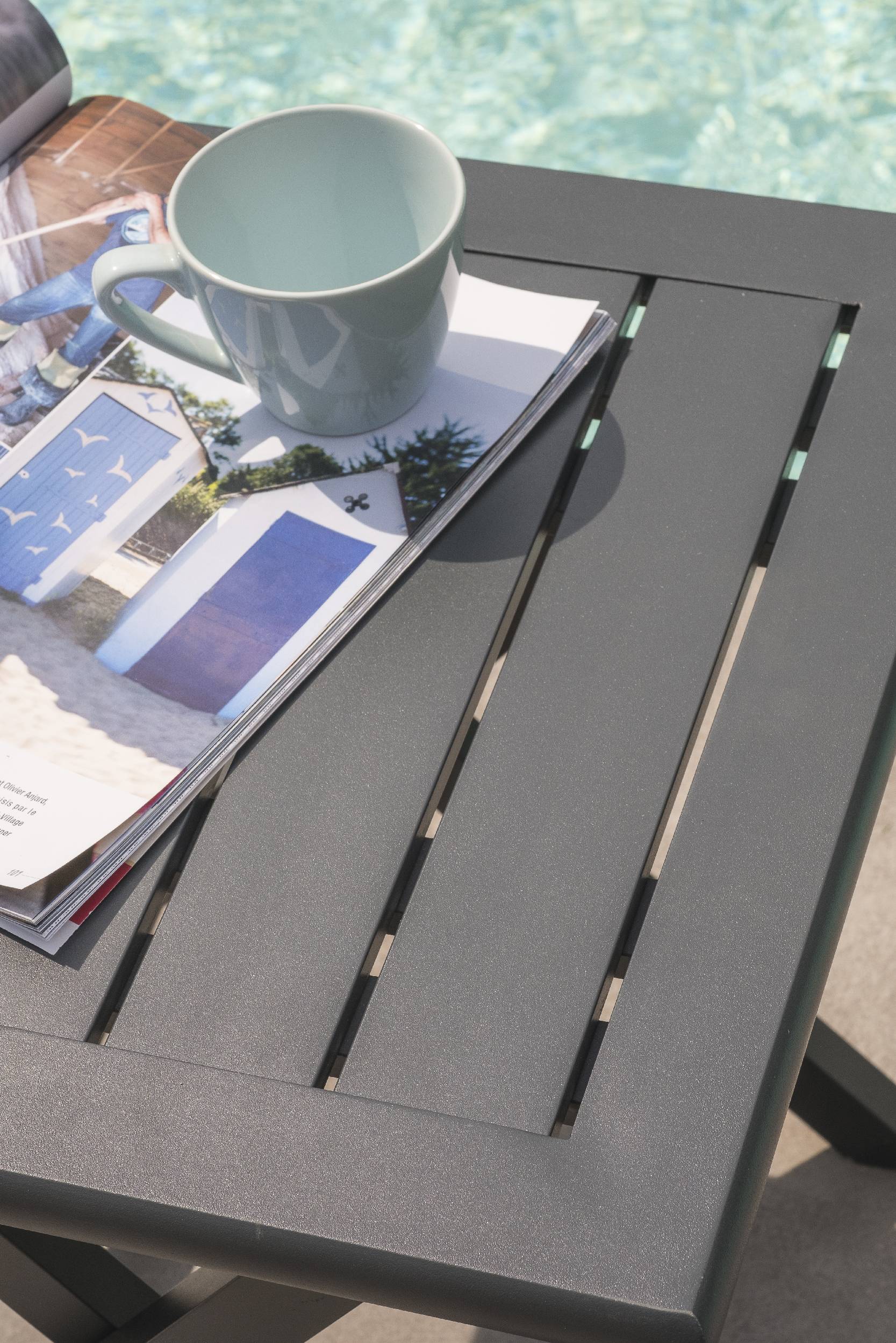 City Garden - Table basse de jardin pliante en aluminium anthracite MARIUS - CITY GARDEN - Image 2