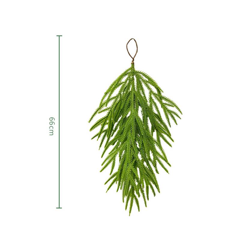 2 guirlandes de Noël artificielles en forme de larme,aiguilles de pin synthétiques de 66 cm,guirlande de Noël en forme de larme,décoration de cheminée - Image 2
