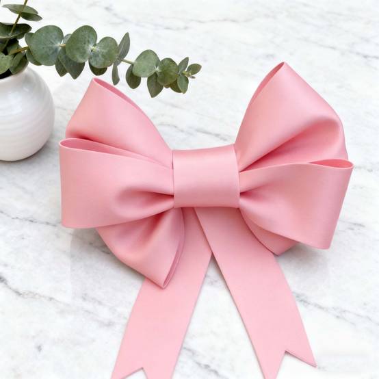 1 pc Grand Ruban Nœud Tissu Rose pour Anniversaire Noël Mariage – Décoration Intérieur/Extérieur Polyvalente, Atmosphère Fête Durable, Ruban Élégant - Image 9
