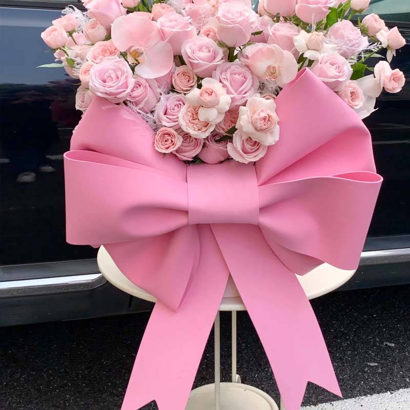 1 pc Grand Ruban Nœud Tissu Rose pour Anniversaire Noël Mariage – Décoration Intérieur/Extérieur Polyvalente, Atmosphère Fête Durable, Ruban Élégant - Image 1