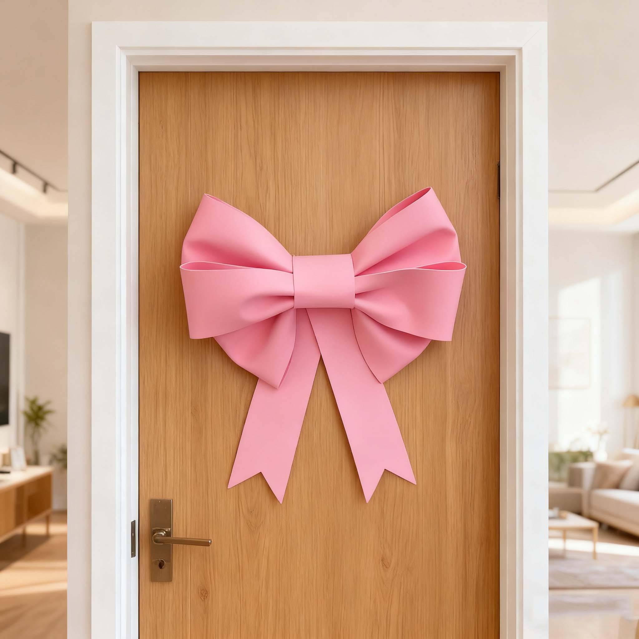 1 pc Grand Ruban Nœud Tissu Rose pour Anniversaire Noël Mariage – Décoration Intérieur/Extérieur Polyvalente, Atmosphère Fête Durable, Ruban Élégant - Image 4