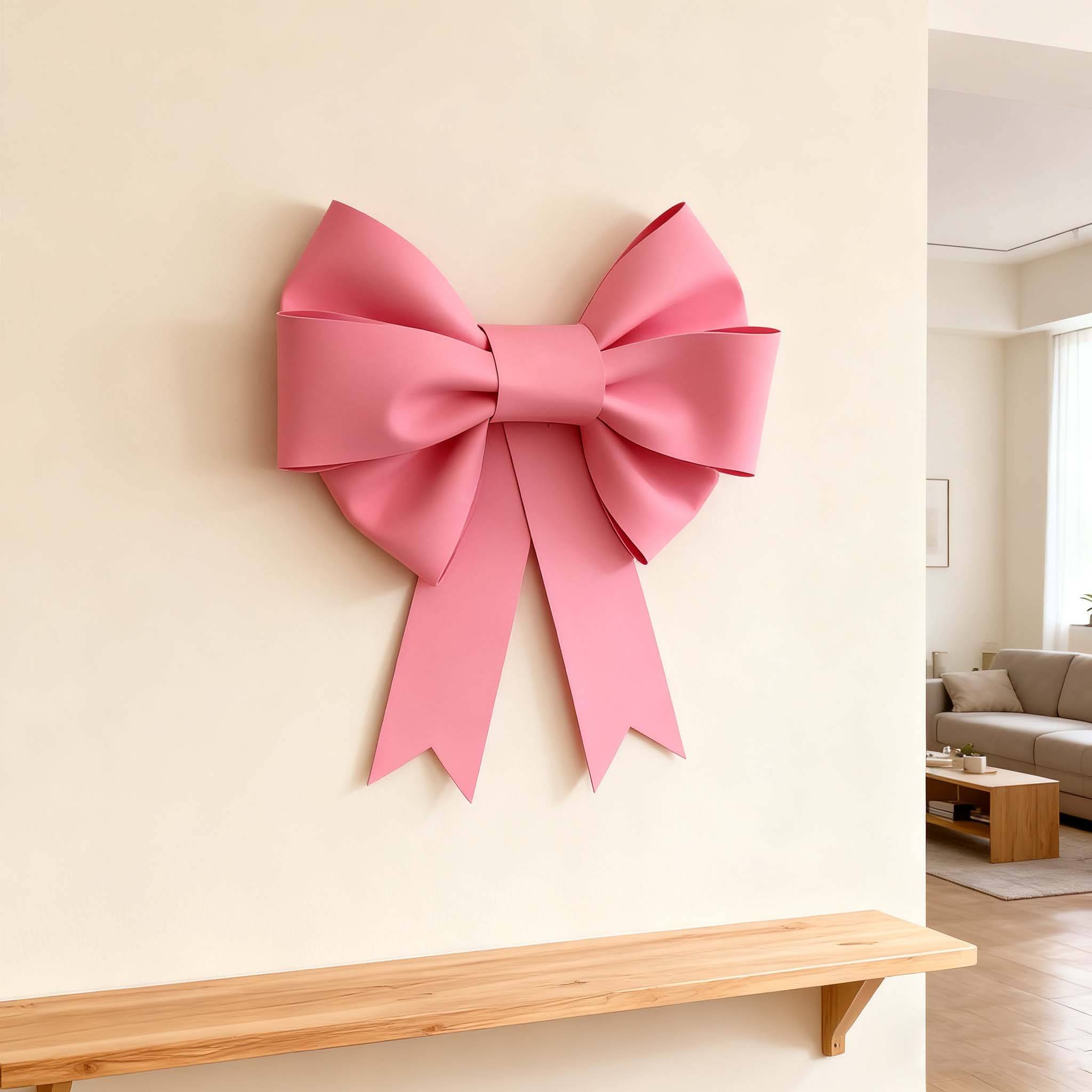 1 pc Grand Ruban Nœud Tissu Rose pour Anniversaire Noël Mariage – Décoration Intérieur/Extérieur Polyvalente, Atmosphère Fête Durable, Ruban Élégant - Image 7