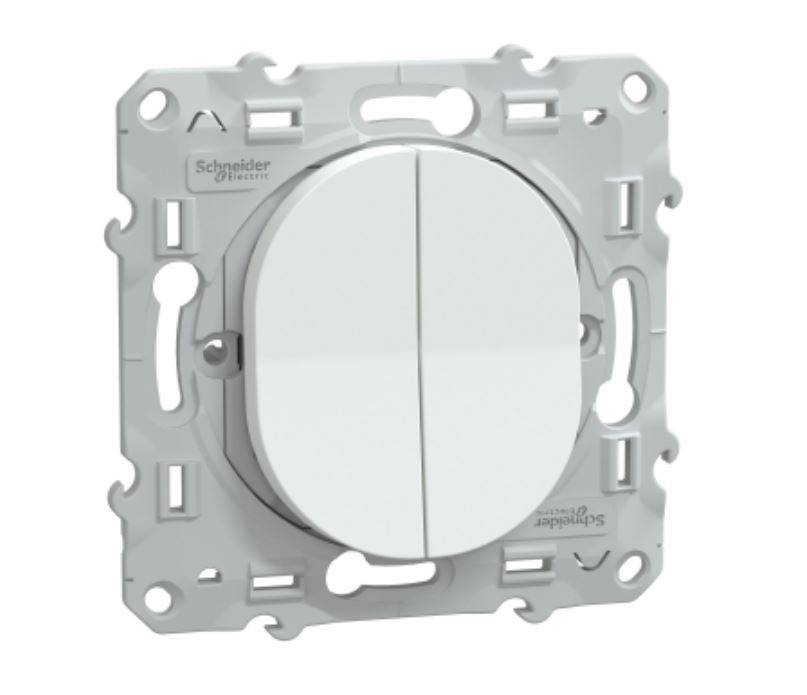 Schneider Electric - Mécanisme double va et vient OVALIS 10 AX blanc - SCHNEIDER ELECTRIC - S320214 - Image 1