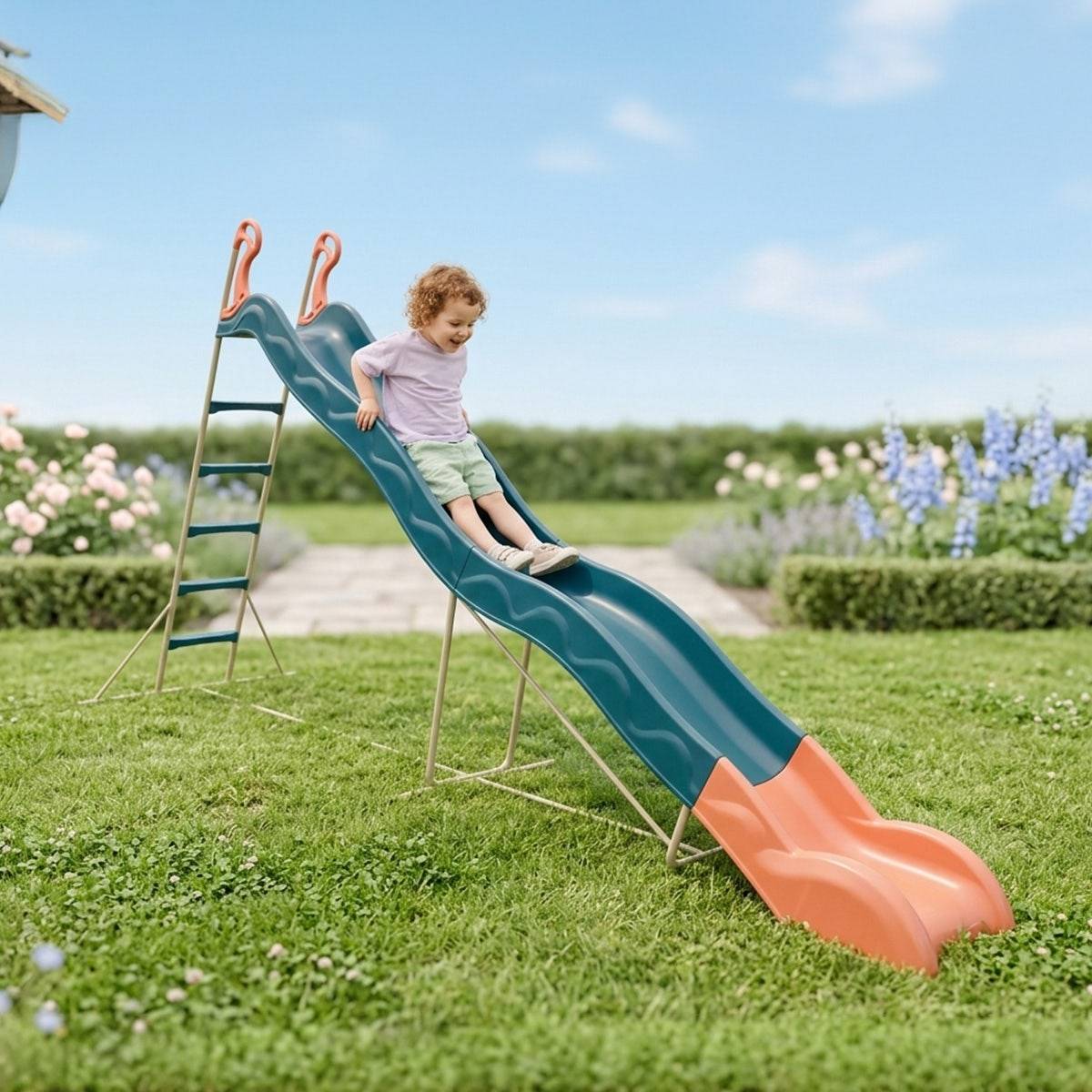 Trigano Jardin - Toboggan Valou 3,80 m bleu enfants 3 12 ans Trigano - Image 2