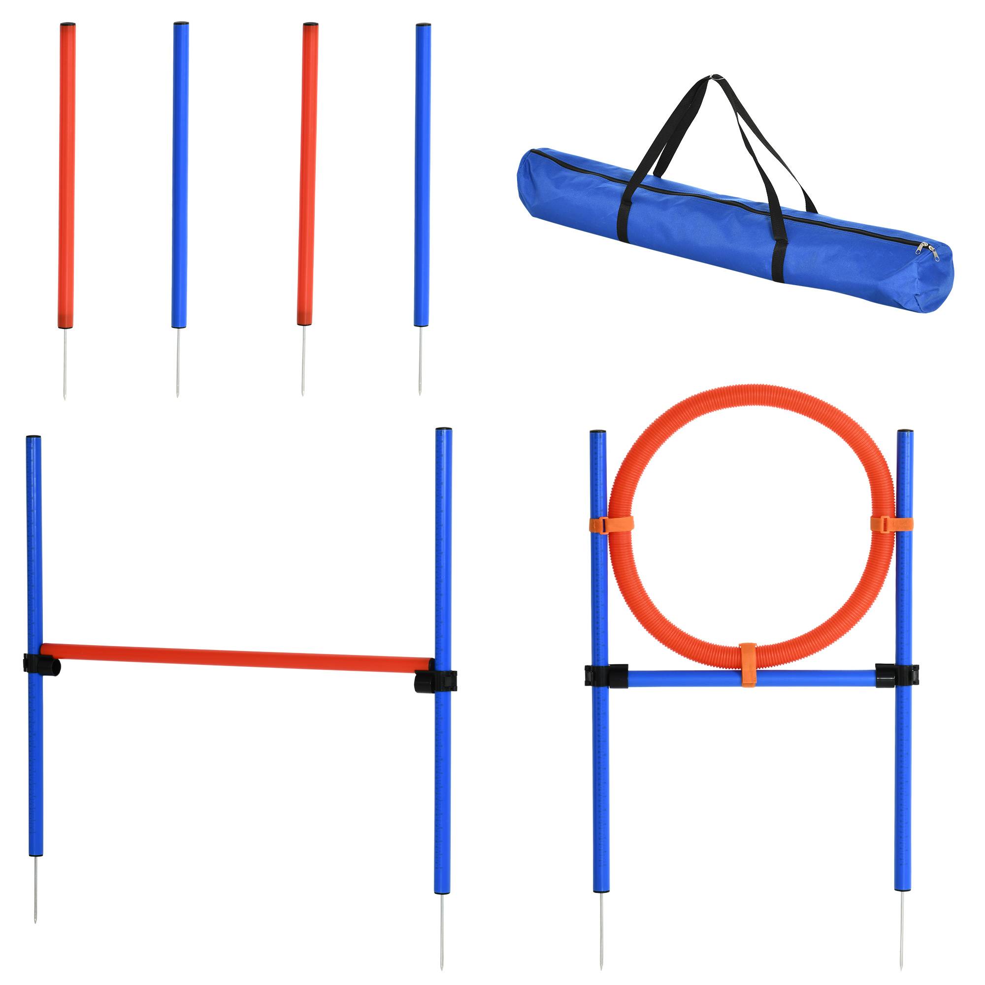 ComfortXL - Kit agilité chien à tubes légers bleu et rouge 3-en-1 pour entraînement réglable - ComfortXL Outdoor Living - Image 2