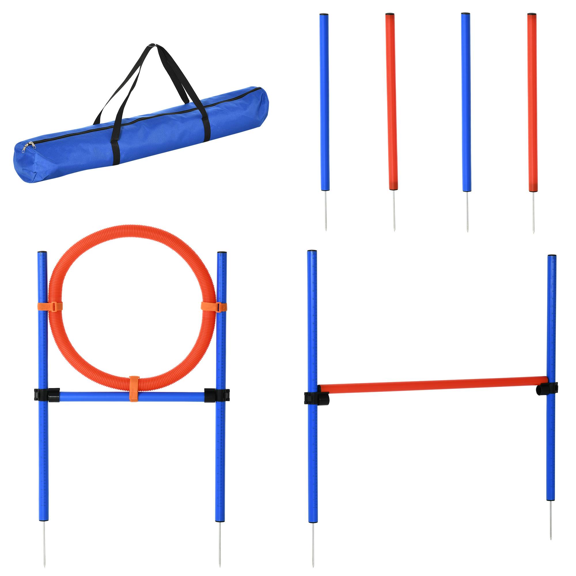 ComfortXL - Kit agilité chien à tubes légers bleu et rouge 3-en-1 pour entraînement réglable - ComfortXL Outdoor Living - Image 1