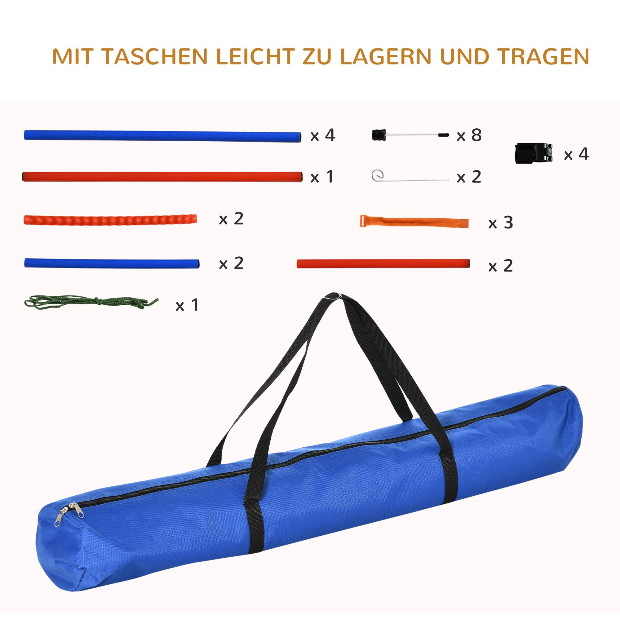 ComfortXL - Kit agilité chien à tubes légers bleu et rouge 3-en-1 pour entraînement réglable - ComfortXL Outdoor Living - Image 8