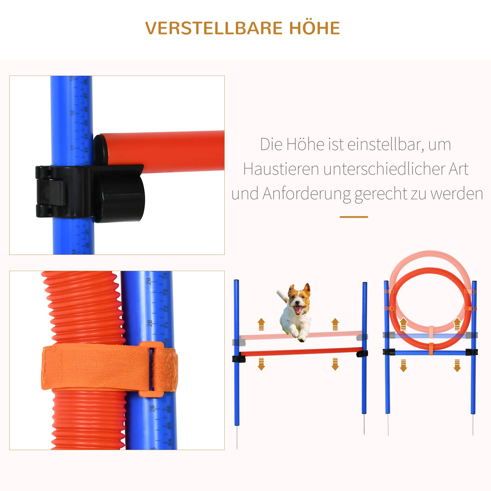 ComfortXL - Kit agilité chien à tubes légers bleu et rouge 3-en-1 pour entraînement réglable - ComfortXL Outdoor Living - Image 6