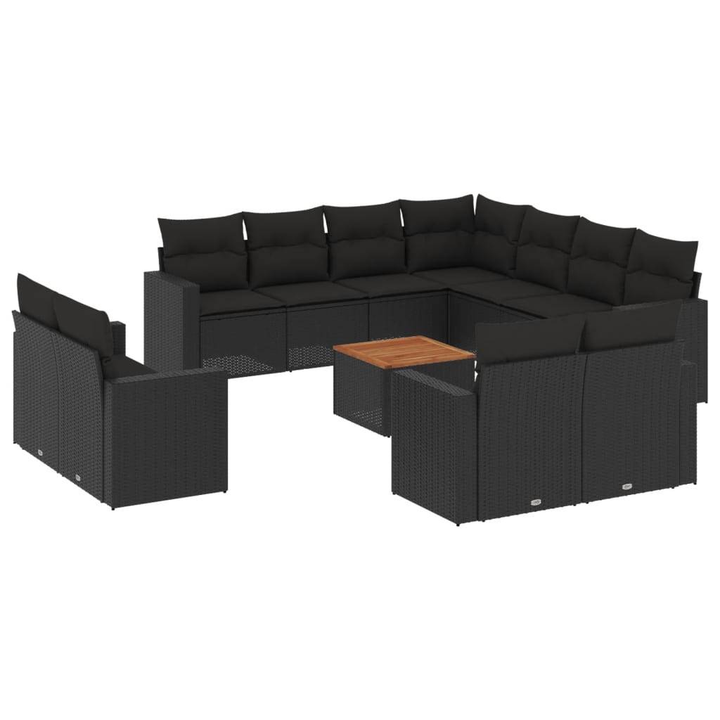 ComfortXL - Salon de Jardin Modulable Noir 12 Pièces en Poly Rotin pour 11 Personnes Extérieur – ComfortXL Outdoor Living - Image 2