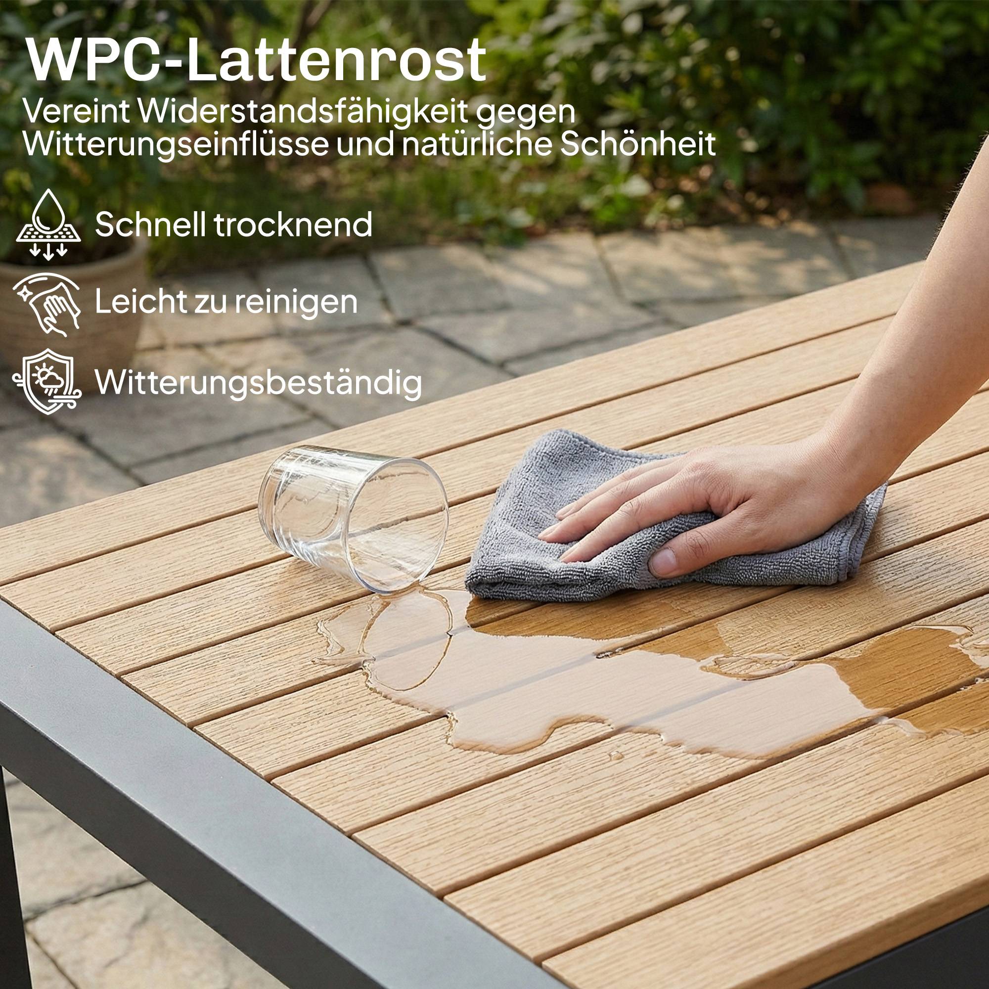 Ensemble de jardin en aluminium pour 4 places, imperméable, canapé 2 places, 2 fauteuils et table d’appoint - Image 7