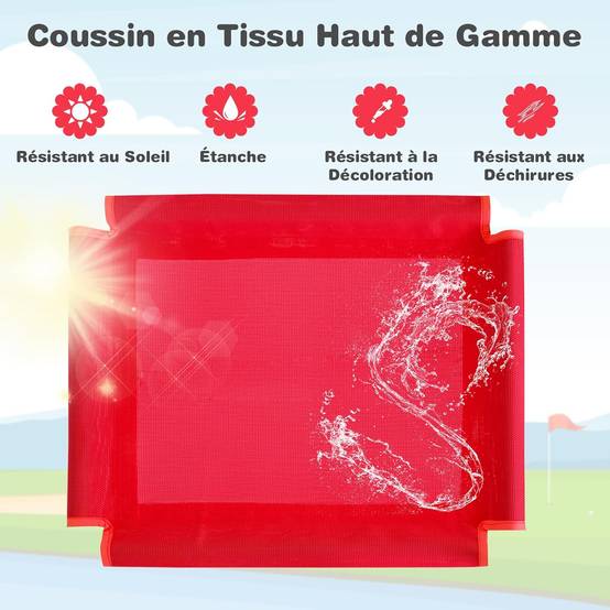 Dôme d'escalade Enfants avec Toboggan, Cage d'escalade avec Coussin en Tissu, Charge 180kg, Aire de Jeux Extérieure et Intérieure, Rouge - Image 5