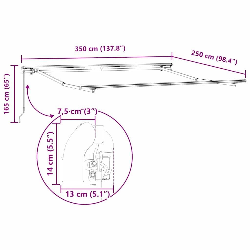 ComfortXL - Store banne rétractable polyester pour terrasse protection soleil beige 350x250cm - ComfortXL Outdoor Living - Image 10