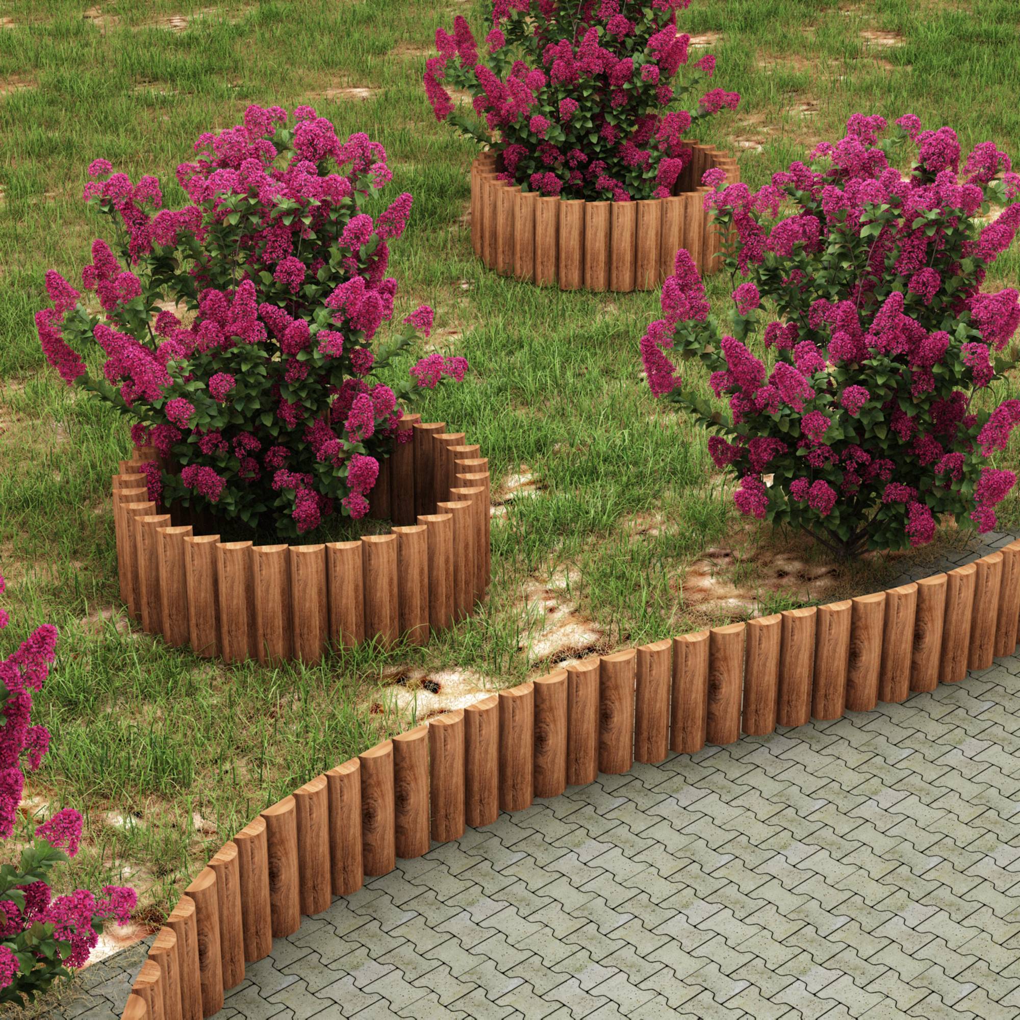 Palissade Flieden bois de pin 150 x 20 cm naturel foncé [en.casa] - Image 2