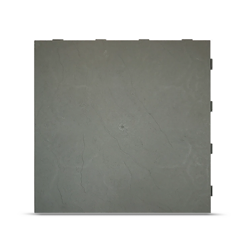 Dalle PVC clipsable autoportante "Effet ardoise" - Gris vert 39 x 39 cm - ArtPlast - Image 1