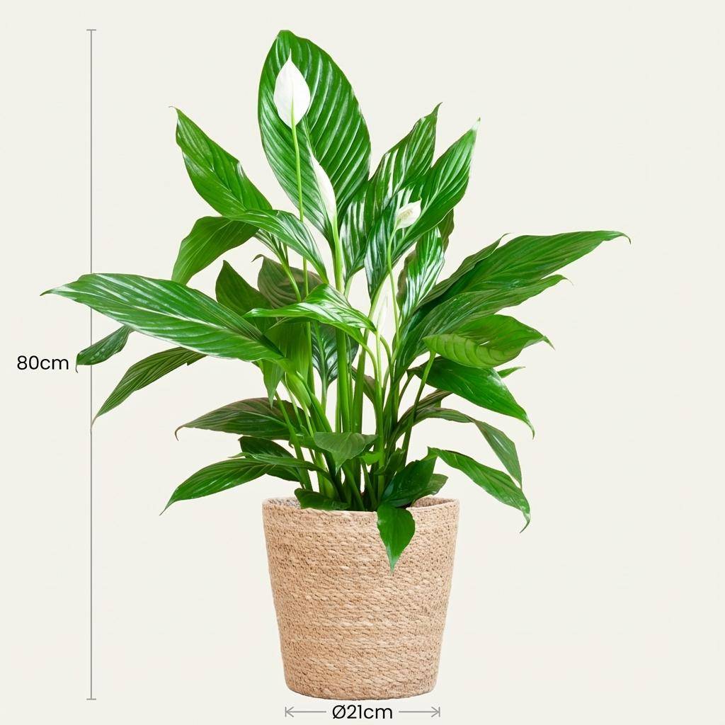 Spathiphyllum - Pot de 19cm - Panier - 21cm - Plantes d'intérieur - Image 3