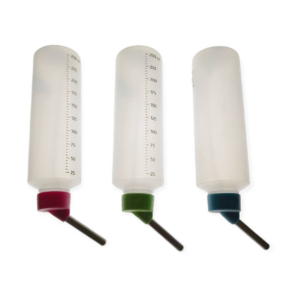 animallparadise - Un lot de deux biberons 250ML en plastique pour cochons d'inde coloris aléatoires. - Image 2
