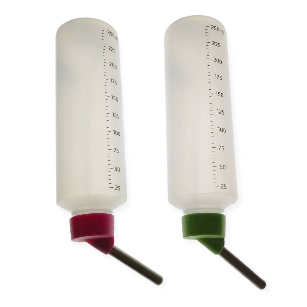 animallparadise - Un lot de deux biberons 250ML en plastique pour cochons d'inde coloris aléatoires. - Image 1