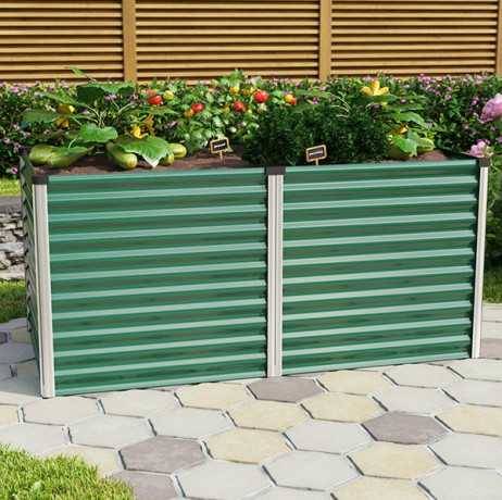 Vitavia - Carré potager Linus 858 – bac de culture Zincalume H 86 cm, Couleur Granit/Aluminium - Image 5