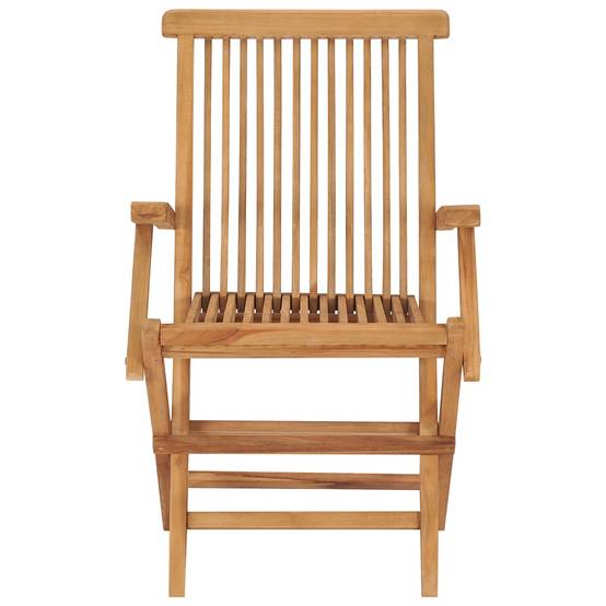 Chaises de jardin en teck massif avec coussins gris 55 x 60 x 89 cm (lot de 8) - PANGIVO - Image 5