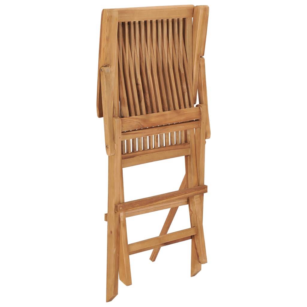 Chaises de jardin en teck massif avec coussins gris 55 x 60 x 89 cm (lot de 8) - PANGIVO - Image 6