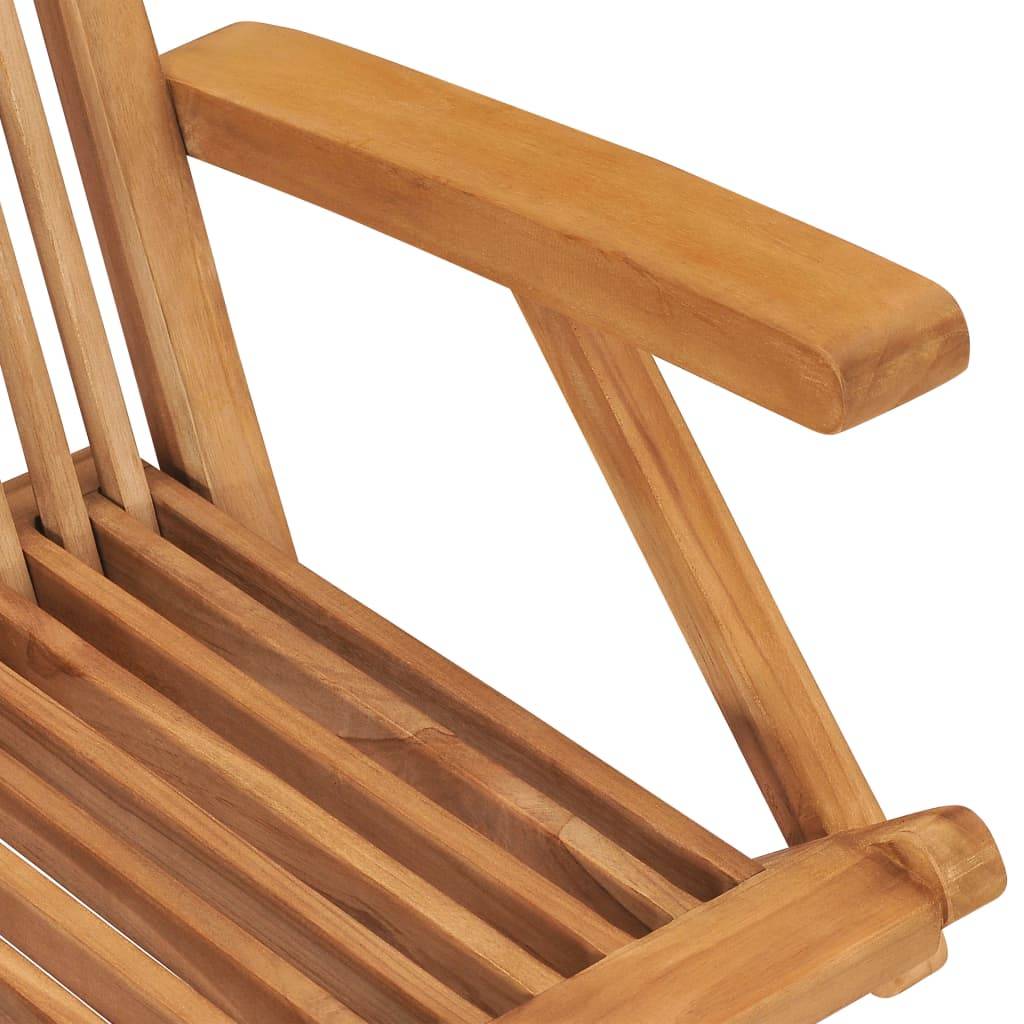 Chaises de jardin en teck massif avec coussins gris 55 x 60 x 89 cm (lot de 8) - PANGIVO - Image 7