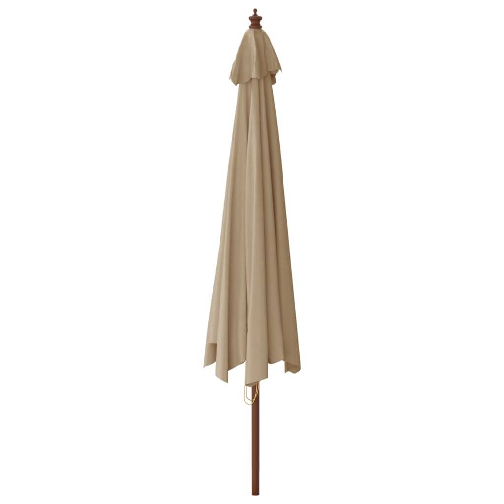 Parasol de jardin bois taupe 400 x 400 x 273 cm - PANGIVO - Image 5