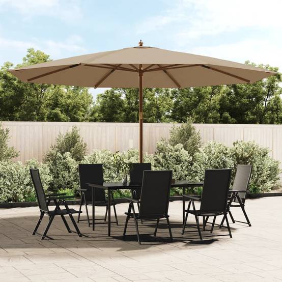 Parasol de jardin bois taupe 400 x 400 x 273 cm - PANGIVO - Image 1