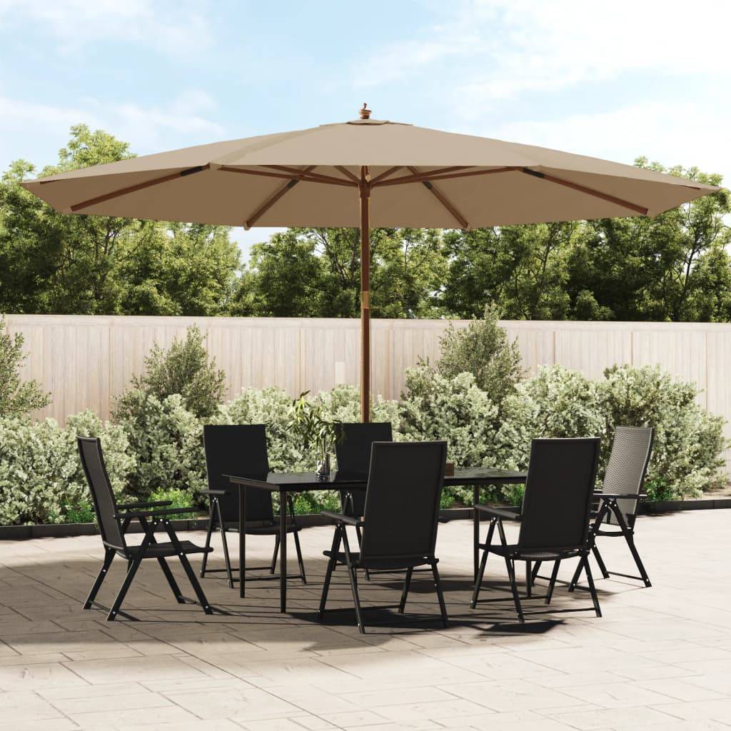 Parasol de jardin bois taupe 400 x 400 x 273 cm - PANGIVO - Image 1