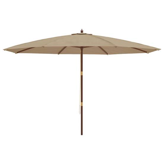 Parasol de jardin bois taupe 400 x 400 x 273 cm - PANGIVO - Image 4