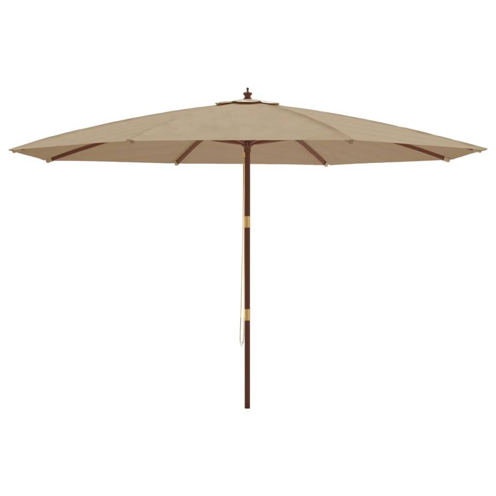 Parasol de jardin bois taupe 400 x 400 x 273 cm - PANGIVO - Image 4