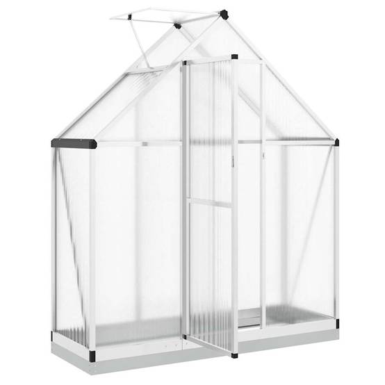 Serre aluminium et polycarbonate argenté 169 x 58 x 202 cm - PANGIVO - Image 6