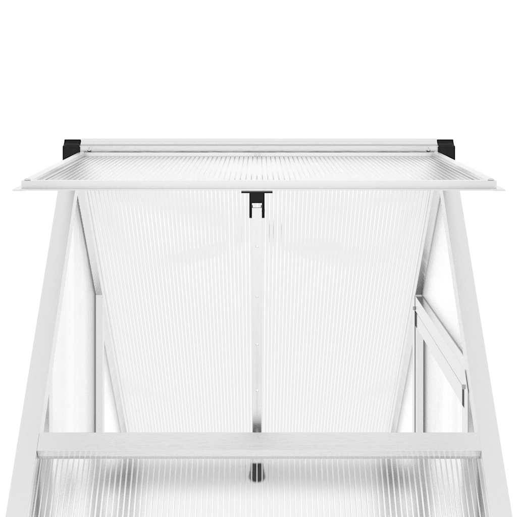 Serre aluminium et polycarbonate argenté 169 x 58 x 202 cm - PANGIVO - Image 9