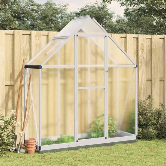 Serre aluminium et polycarbonate argenté 169 x 58 x 202 cm - PANGIVO - Image 1