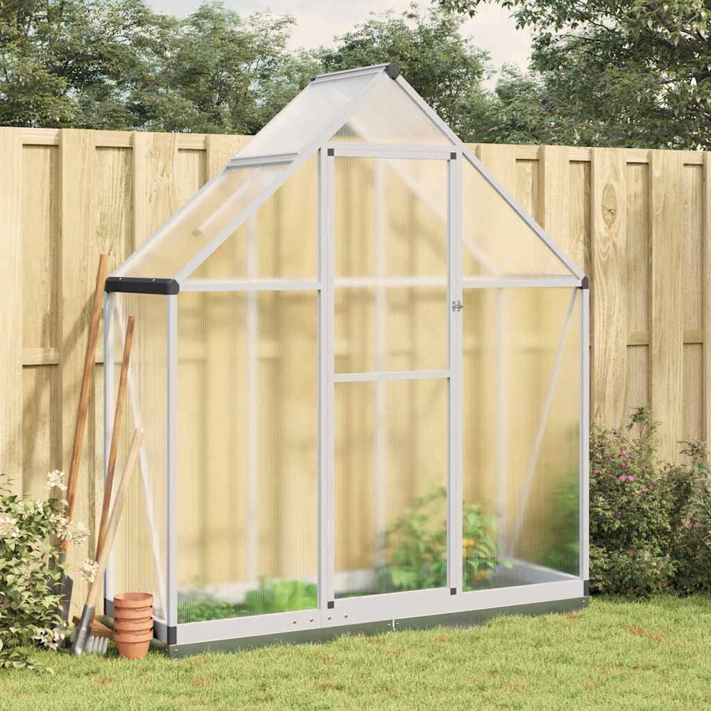 Serre aluminium et polycarbonate argenté 169 x 58 x 202 cm - PANGIVO - Image 1