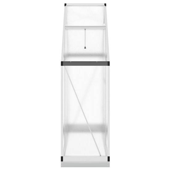 Serre aluminium et polycarbonate argenté 169 x 58 x 202 cm - PANGIVO - Image 4