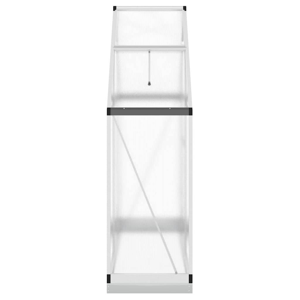 Serre aluminium et polycarbonate argenté 169 x 58 x 202 cm - PANGIVO - Image 4