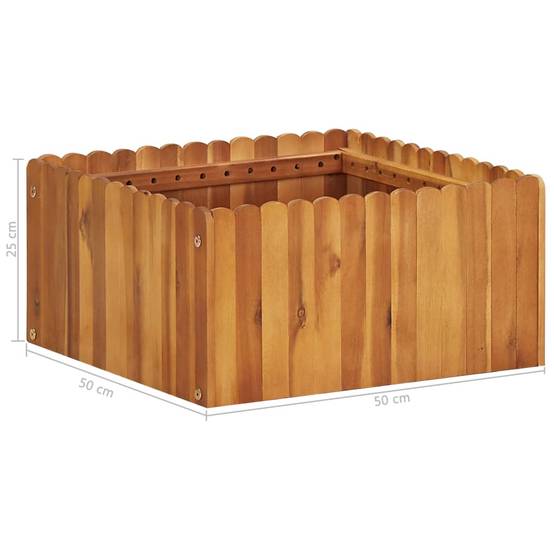 Maison Chic - Jardinière | Lit surélevé de jardin 50x50x25 cm Bois massif d'acacia - Image 5