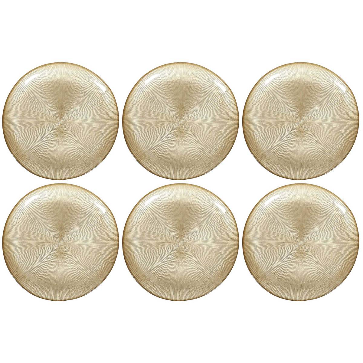 The Home Deco Factory - Assiette dorée en verre Royal (Lot de 6) Assiette plate - 21 cm - Image 1