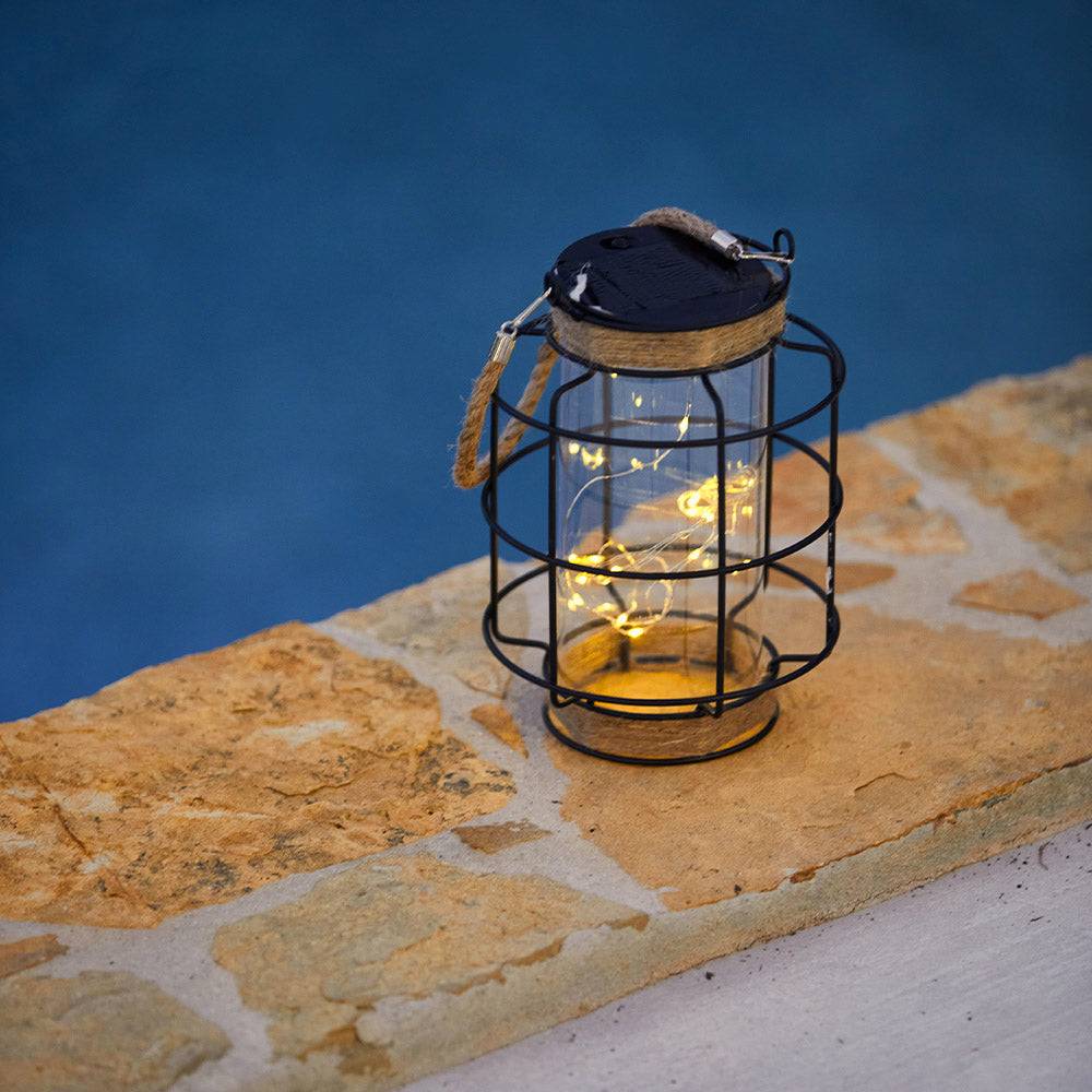 Lumisky - Lanterne solaire décorative LIGHTHOUSE Bois Corde H20cm - Image 2