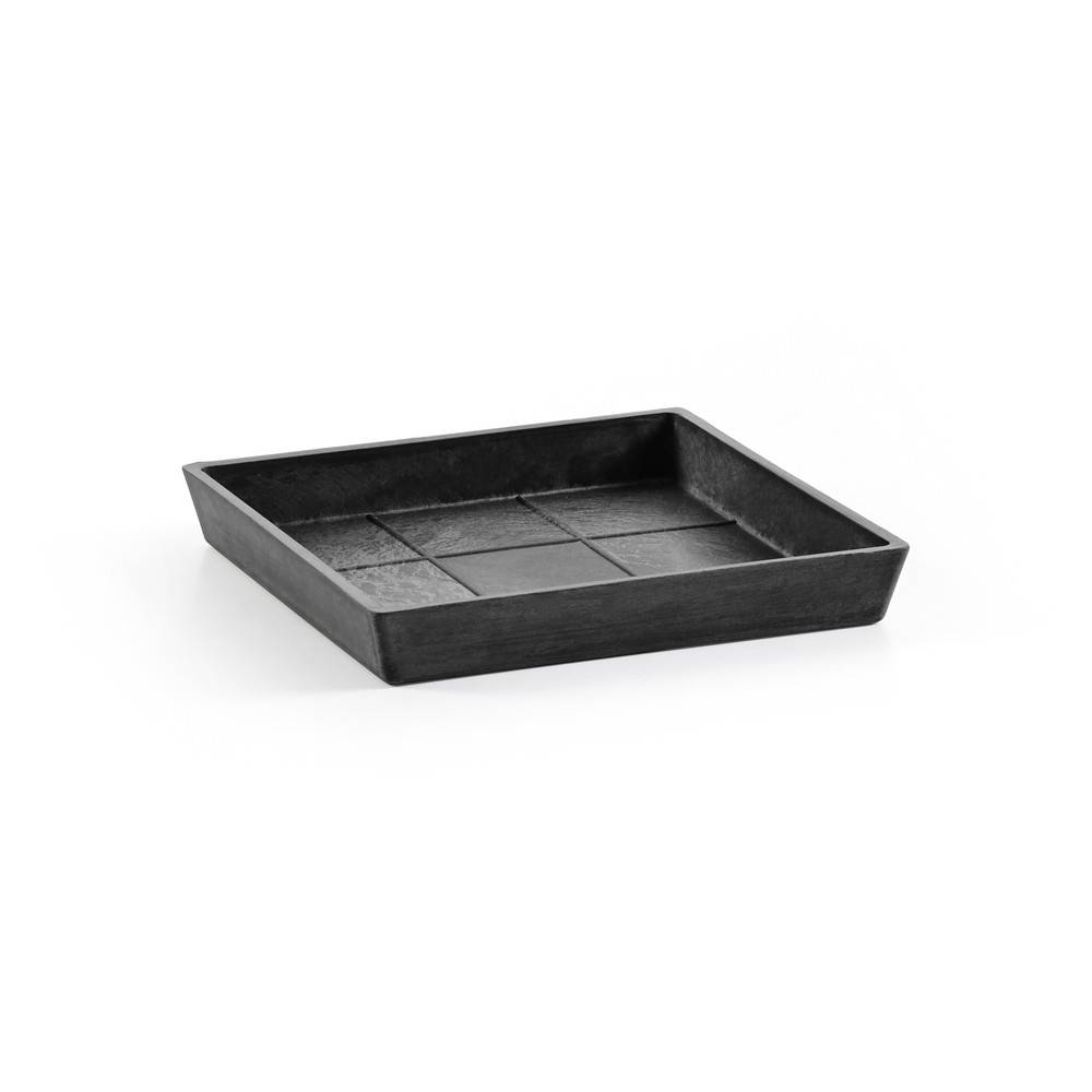 Ecopots - Soucoupe Square 25 Gris Foncé - 22 x 22 x H. 2,6 cm ECOPOTS