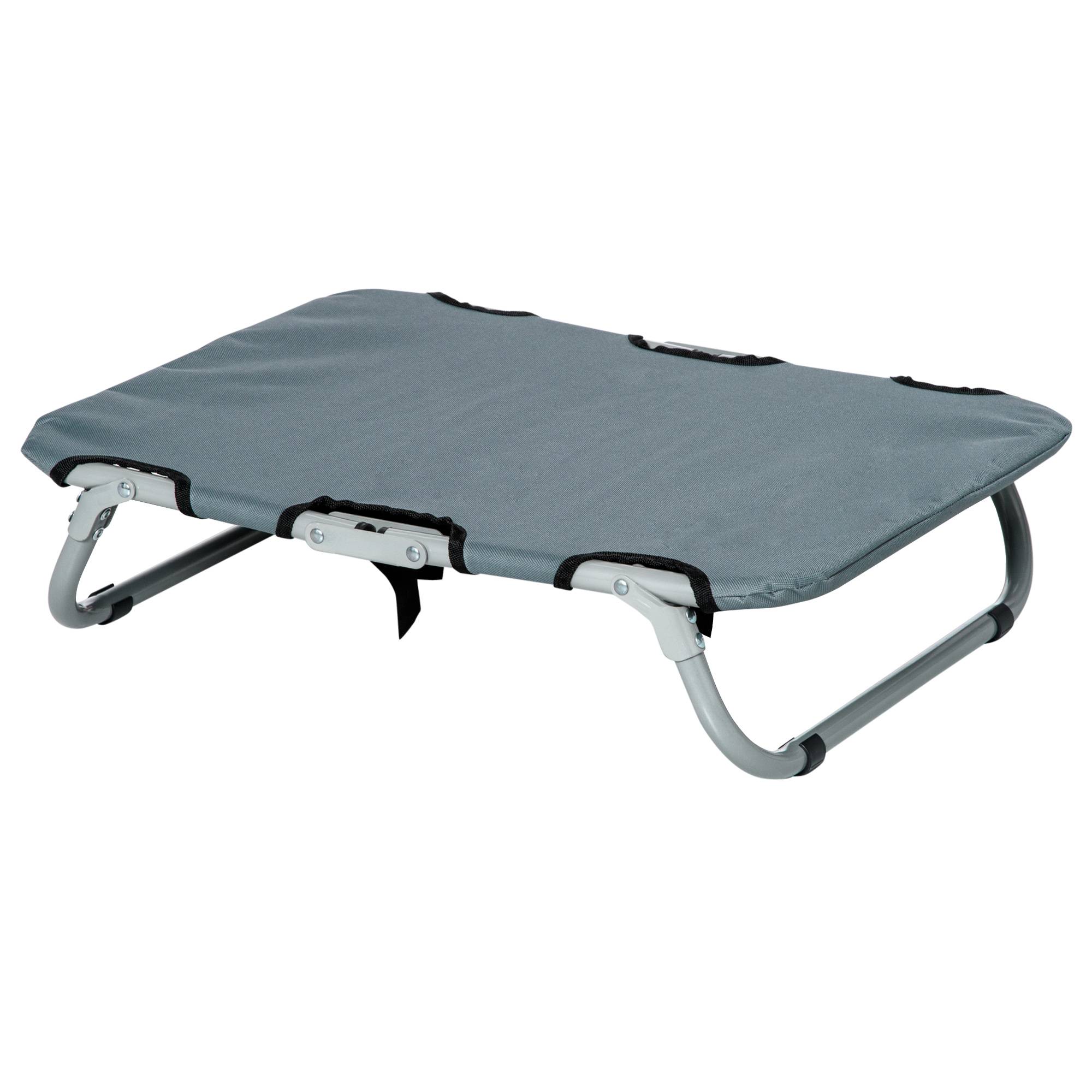 ComfortXL - Lit pliant surélevé pour petit chien en acier et tissu Oxford 59 x 46 x 15 cm gris foncé intérieur extérieur - Image 2