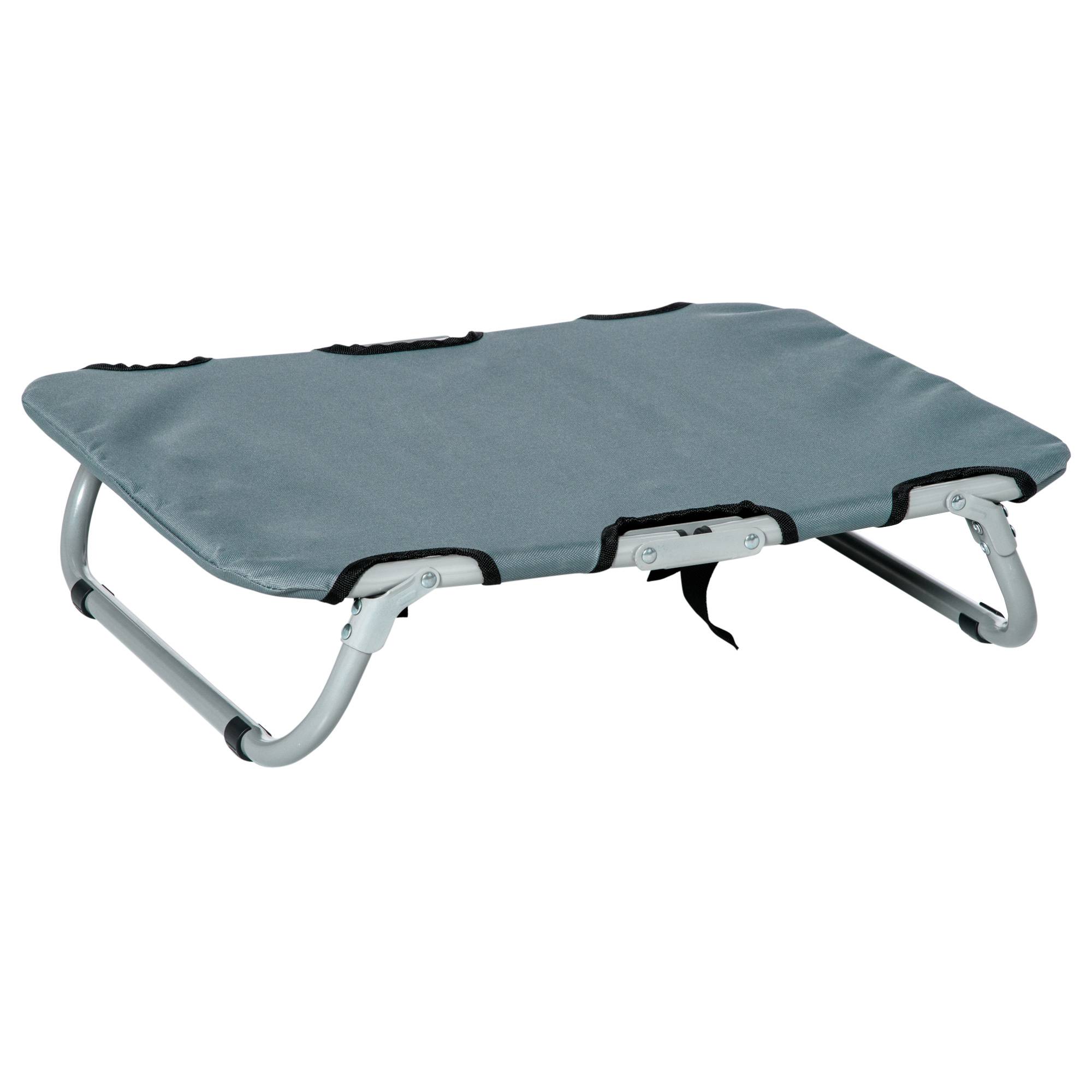 ComfortXL - Lit pliant surélevé pour petit chien en acier et tissu Oxford 59 x 46 x 15 cm gris foncé intérieur extérieur - Image 10