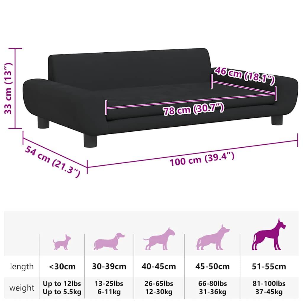 Vidaxl - Lit pour chien noir 100x54x33 cm velours vidaXL 171985 - Image 3