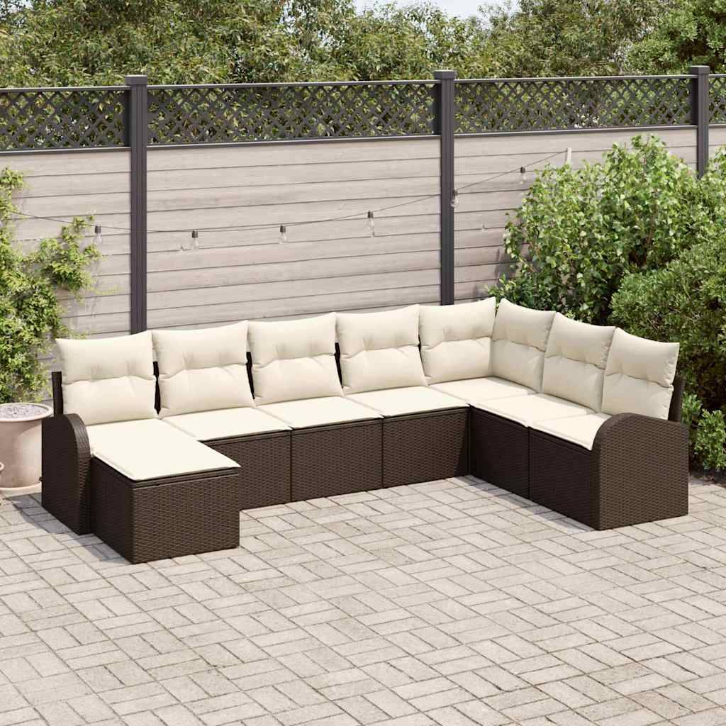 ComfortXL - Salon de jardin 8 places en résine tressée et acier pour terrasse Marron et blanc – ComfortXL Outdoor Living - Image 1