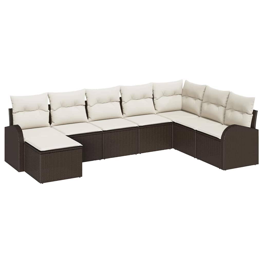 ComfortXL - Salon de jardin 8 places en résine tressée et acier pour terrasse Marron et blanc – ComfortXL Outdoor Living - Image 2