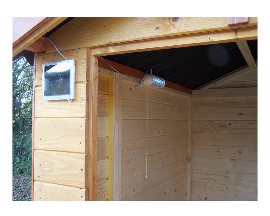 Habrita - Abri WC bois massif avec plancher / EDEN TOILETTES SECHES avec lave-mains / surface ext : 2,62 m2 / toiture plaques ondulées plus grande longévité - Image 7