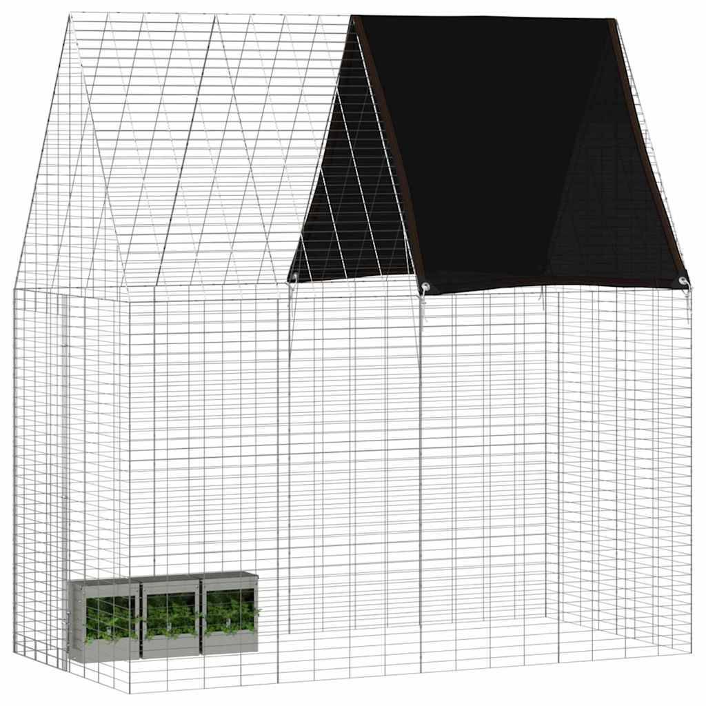Vidaxl - Cage pour lapins Argenté 200 x 100 x 210 cm Acier galvanisé vidaXL 42019246 - Image 4