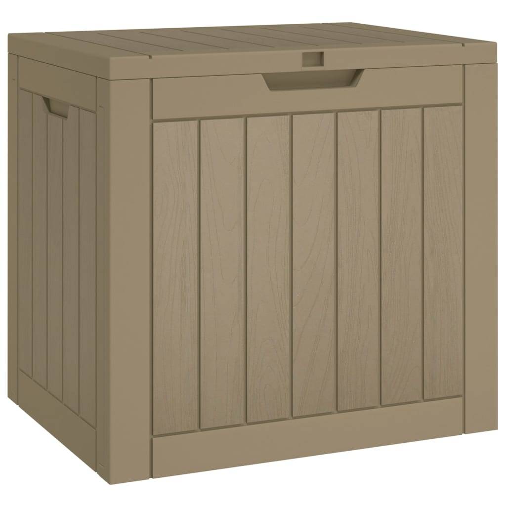 Boîte de Rangement Jardin Polypropylène Aspect Bois Verrouillable pour Outils Gris 118L – ComfortXL Outdoor Living - Image 2