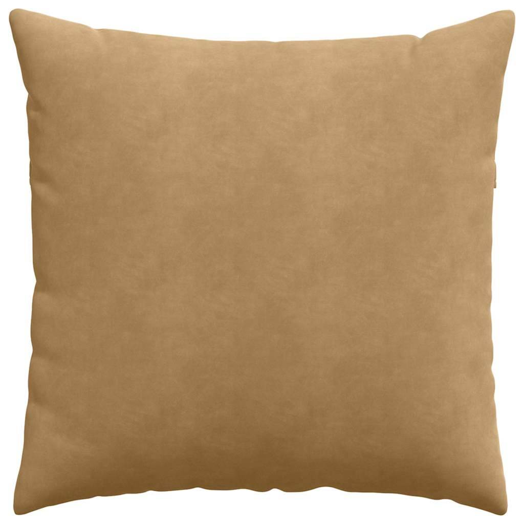Paire de Coussins Moelleux Velours Côtelé Housse Amovible avec Zip pour Salon Marron 60x60 cm – ComfortXL Outdoor Living - Image 6