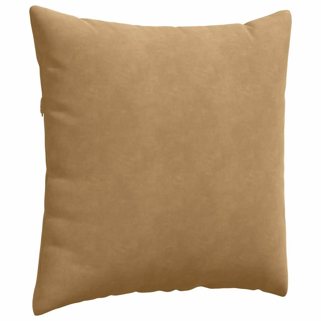 Paire de Coussins Moelleux Velours Côtelé Housse Amovible avec Zip pour Salon Marron 60x60 cm – ComfortXL Outdoor Living - Image 5